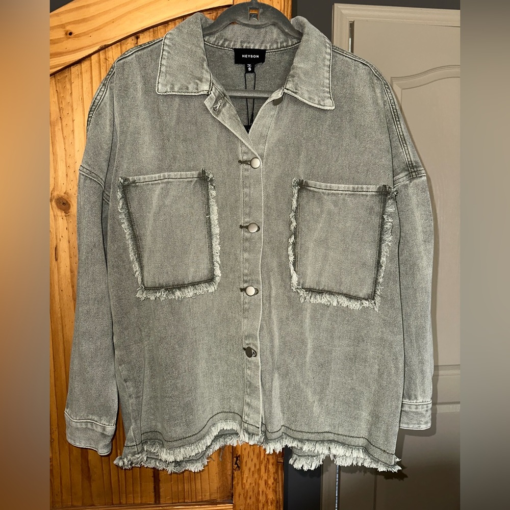 NWT Heyson olive denim jacket